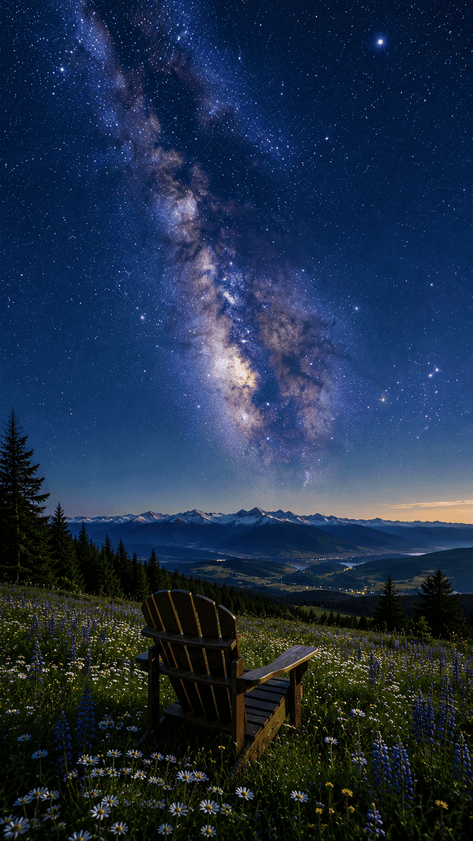 Silent starry night sky